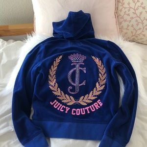Girls velour Juicy Couture track hoodie